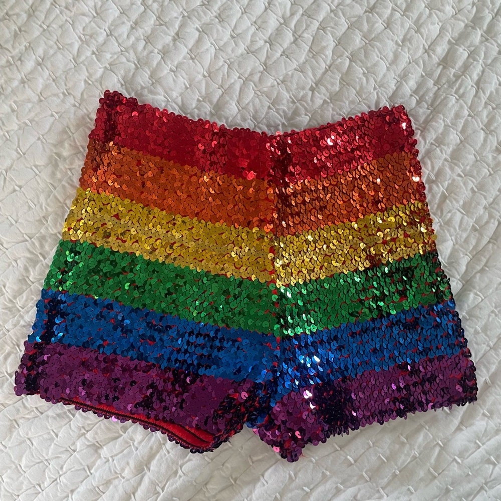 Colorful Sequin High Waist Shorts